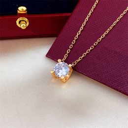 Colar de amor com pingente de diamante colares de joias de grife para mulheres 18K ascensão ouro prata tênis colar joias de luxo para presente de festa de aniversário frete grátis