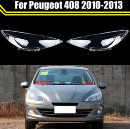 Car Glass Lamp Headlamp Lampcover Shell Auto Transparent Lampshade Caps Headlight Lens Cover For Peugeot 408 2010-2013