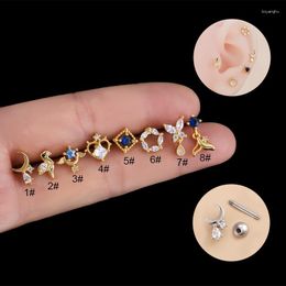Stud Earrings 1Pc Zircon Tragus Piercing Earring For Women Men Cubic Ear Studs Cartilage Body Jewlery 2023