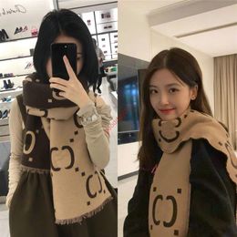 Cashmere Scarf Silken Scarves Luxury Shawl Long Neck Winter Scarfs Women Scarve Bufanda Landscape Print Pashminas G Jacquard Wool 276T