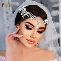 Hair Clips A496 Rhinestone Headband Accessories For Women Tiara Bride Bohemian Forehead Bridal Head Chain Jewelry