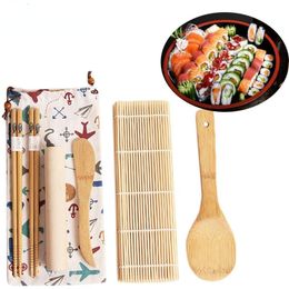 Sushi Tools 7 Pcsset Bamboo Making DIY Home Party Picnic Practical Convenient Storage Bag Maker Kitchen Utensil 230918