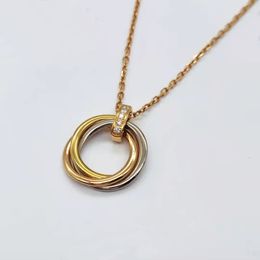 Trinity-Halskette, Luxus-Halsketten, Edelstahl-Schmuck für Damen und Herren, 18 Karat Roségold, Silber, Tenniskette, Halskette, Schmuck, Designer, Hochzeit, Party, Geschenk, Top-Qualität