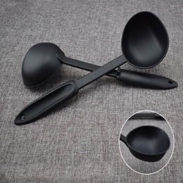 Spoons 1Pcs Kitchen Soup Spoon Cookware Nylon Ladle Black Tableware For Meal Dinner Scoops Supplies Cooking Tool