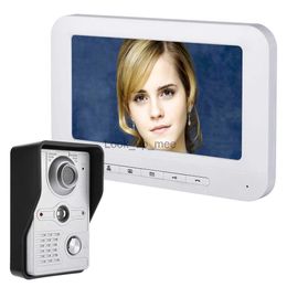 Doorbells Visual Intercom Doorbell 7'' TFT LCD Wired Video Door Phone System Indoor Monitor 700TVL Outdoor IR Camera Support Unlock HKD230918