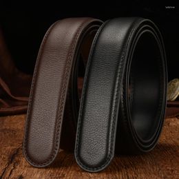 Belts Rsfocus Genuine Leather No Buckle Belt For Men 3.5cm Width Automatic Ratchet Body Strap Without Buckles Good Quality R955