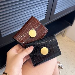 Luxury fashion designer women card holder fold flap classic pattern caviar lambskin casual black woman small mini wallet lady purses