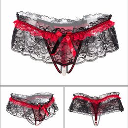 Sexy Cute Women Floral Lace Briefs See Through Transparent Lace Bowknot Underwear Girls Erotic Intimates Briefs Panties Breathable272F