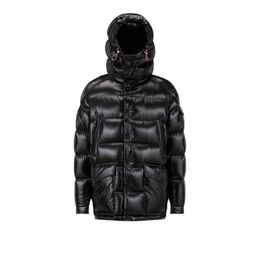 Chest Zipper Pockets Mens Down Jacket Big Pockets Hooded puffer jacket Arm Pocket Badge down jackets Winter men coat Size 1--5277P