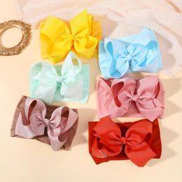 Hair Accessories 1PCS Wide Nylon Turban Born Girls Big Bows Child Headband Elastic Bands Ribbon Kids Baby Headwear