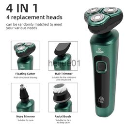 Electric Shavers 9D Intelligent Electric Shaver LCD Digital Display Three-head Floating Razor USB Rechargeable Washing Multi-function Beard Knife x0918