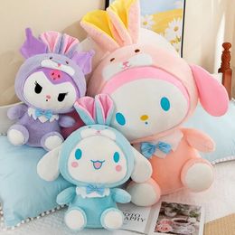 Cute Bunny Ear Cinnamoroll Plush Toy Models Cartoon Stuffed Plush Dolls Anime Plush Baby Toys Kawaii Kids Birthday Gift Decor