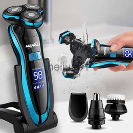 Electric Shavers Electric Razor Electric Shaver Hair Cutting Shaving Machine for Men Clipper Beard Trimmer Rotary Shaver 100% Water Proof x0918