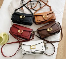 Womens Men Tabby Designer Messenger Bags Tote Handbag PU Leather Baguette Shoulder Bag Mirror Quality Square Crossbody Fashion 25-14-8cm