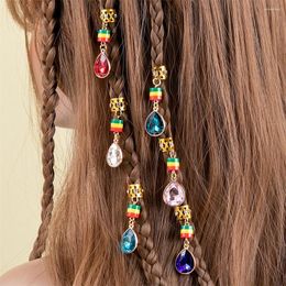Hair Clips 1 PC Crystal Water Drop Pendants For Girls Women Luxury Spiral Hairpin Aluminum Ring Rhinestone Accessories Gift