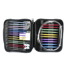 Aluminium Interchangeable Circular Knitting Needles Set For Crochet Patterns and Yarns282e