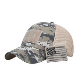 Flag American Camouflage Sticker Embroidered Baseball Cap Net Cap Men's Cap Duck Tongue Cap B688