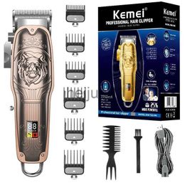 Electric Shavers Kemei Aluminium Cordless Electric Hair Trimmer For Men Adjustable Beard Trimmer Hair Clipper Rechargeable Haircut Machine x0918