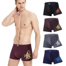 Underpants 4 Pcs Big Size Men Boxer Briefs Modal Man Sexy Underwear Boys Student Undies Homme Boxers Trunks Shorts L XL XXL 3XL271Y