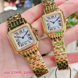 Luxury Womens Square Designer Diamond Watchs Premium Quartz Movement Size 27x27 22x22 Stainless Steel Bracelet Sapphire Glass Waterproof