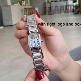 watchs Women Luxury Cart Wrist Tank Watch Fashion Men Womens Ladies Watches Size 25x20 Rectangular Steel Band Formal Diamond Quartz Ql03