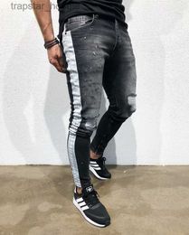 Men's Jeans Summer New Men Casual Denim Hole Jeans Pants Hip Hop Long Pants Black Skinny Jeans S-3XL L2309119