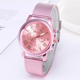 Factory Direct SHSHD Brand Geneva cwp Mens Watch Colourful Choice Gift Double Layer Quartz Womens Watches Plastic Mesh Belt Wristw278l