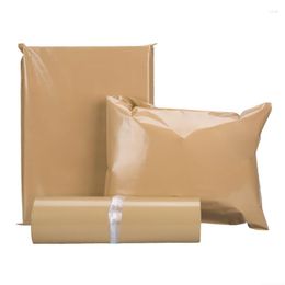 Storage Bags 100Pcs Milk Tea Colour Envelope Mailing PE Plastic Waterproof Clothes Courier Adhesive Seal Thicken Pouch