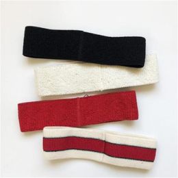 Fashion Letter Elastic Headband for Women Men Green and Red Striped Hair bands Head Scarf Lady Sports Headwrap Gift267r