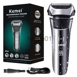 Electric Shavers Washable Wet Dry Electric Shaver Men LCD Display Razor Rechargeable Beard Trimmer Bald Head 3-blade Shaving Machine System x0918