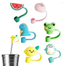 Disposable Cups Straws Straw Cover Toppers Plugs Adorable Designs Reusable Splash Proof Drinking Charm Fit Tumb Ler Drinkware Accessories