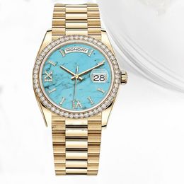 Men's Automatic 2813 Movement Watch 41mm Calendar Date Diamond Watches Luxury Womens Day Date Watches Designer Waterproof Sapphire Wristwatches Christmas Gift