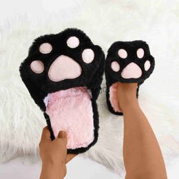 Slippers Cotton Winter Women'S Shoes Indoor House Cotton Slippers Cat Slippers Indoor Home Plush Anti Slip Shoes Home Plus x0916