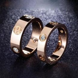 4mm 5mm Titanium Ateel Silver Love Ring Men and Women Rose Gold Rings For Lovers Couple Ring Jewellery Gift Whole KR001249v