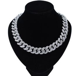 Chains 8 Inch-30 Inch Men's 20mm Charm Strong Heavy Iced Out Zircon Miami Cuban Link Chain Necklace Choker Bling Hip Hop Jewe275f