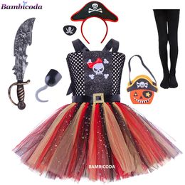Cosplay Bambini Costumi da pirata Ragazze Bambini Fantasia Infantil Vestito operato Abbigliamento cosplay Costume di carnevale di Halloween per ragazza 230915