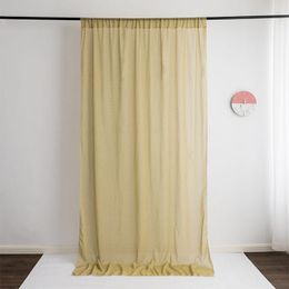 Curtain 2PCS Polyester Gold Finished Solid Backdrop Curtains For Wedding El Party Event Decoration Background Fabrics Shiny