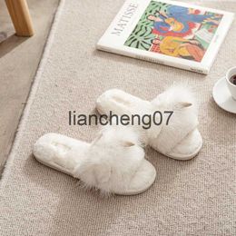 Slippers Winter New Plush Unicorn Open Toe Home Women Slippers Indoor Rubber Bottom Non-Slip Girl Slippers Female x0916