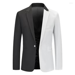 Men's Suits Handcrafted European & American Casual Suit Jacket With Splicing Contrast Colours Custom Made For A Perfect Fit