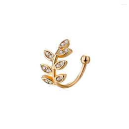 Backs Earrings Fashion Gold Colour Leaf Clip Earring For Women Without Piercing Puck Rock Vintage Crystal Ear Cuff Girls Jewerly Gifts