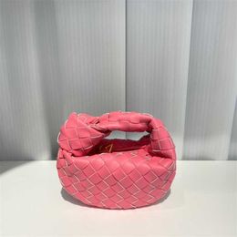 Handbag Jodie Bottegass Woven 2023 Mini Knotted Bag Cloud Cowhorn Bag Feminine Trend Leather Bags Venetass