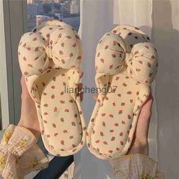 Slippers Four Seasons Universal Linen Women's Slippers Cute Butterfly Home Cotton Slippers Comfortable Soft Sole Home Floor Slippers x0916