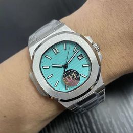 6 colors ST9 Nautilus 5711 Watches 40mm 2813 Movement Transparent Mechanical Automatic Baby Blue 170th Anniversary Mens Watch Men 311T