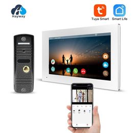 Doorbells Tuya 7 Inche IPS Touch Screen Smart Home Video Intercom System WiFi Door Entry Phone Access with 1080P 110 FHD Doorbell Camera HKD230918