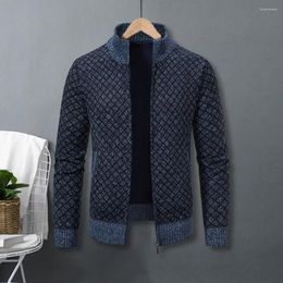 Men's Sweaters Men Sweater Coat Zipper Opening Stylish Knitted Cardigan Warm Soft Fashionable Jacket For Fall Winter