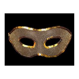 Party Masks New Fashion Ball Mask Men Women Venetian Masquerade Glitter Cloth Christmas Fancy Dress Props Gold Sier Drop Delivery Home Dhghw