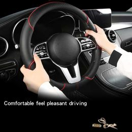 Universal 15 Inch Auto Steering Wheel Covers Anti-Slip Microfiber Leather Car Steering-wheel Cover Car-styling Anti-catch Holder301J