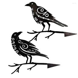 Garden Decorations Metal Bird Tree Branch Silhouette Iron Art Ornament Weatherproof Yard Birds Statues Decoration Indoor Outdoor Decor