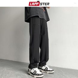 Men's Pants Y2k Streetwear Black Techwear Sweatpants 2023 Men Ice Baggy Japanese Sweat Casual Cargo Stacked Joggers