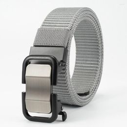 Belts Nylon Woven Belt With High-Quality Automatic Buckle For Business Men'S Korean Style Golf Toothless Quick Release Waistband